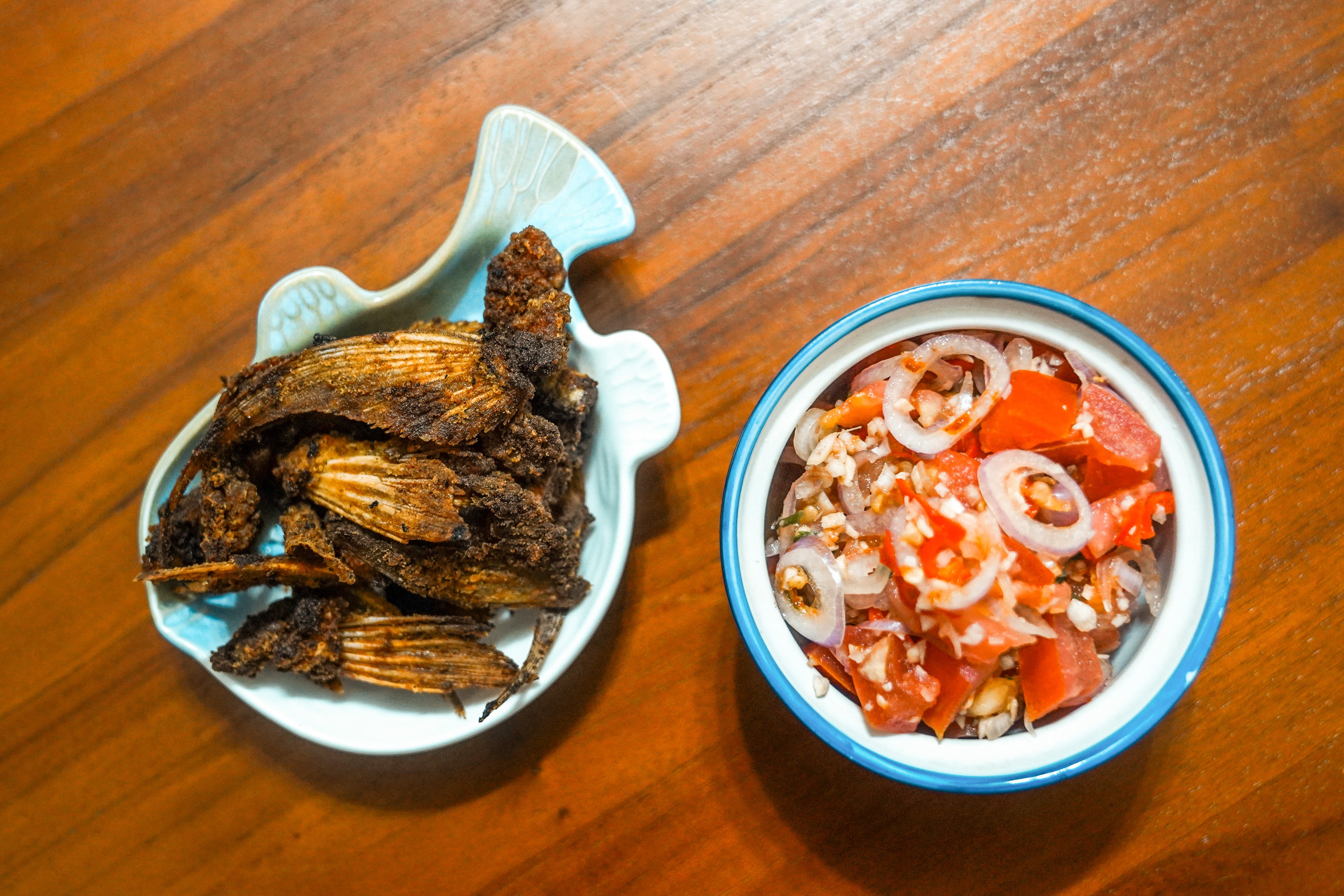 Fin-ally Salad (Raw Salad with Fried Fish Bits) - $8